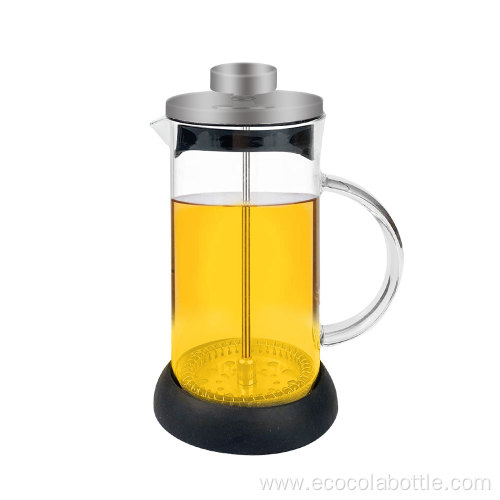 600mL Rubber Bottom Glass French Press Coffee Maker